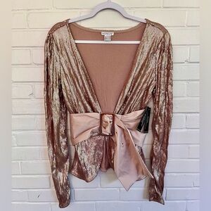 Venus Women's Pink & Gold Sequin Top with Adjustable Belt 🎀 NWT